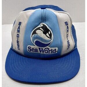 Sea World San Diego 1988  Snapback Mesh Trucker Cap Shamu Whale Big Logo Vintage